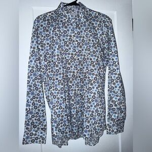 Men's Geometric Patterned Button Down Shirt